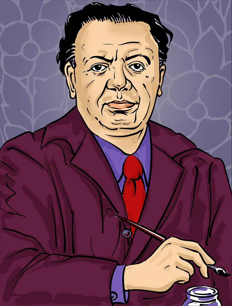 Gezeichnetes Portrait von Diego Rivera
